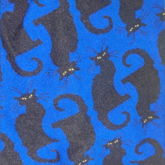LuLaRoe black cats Blue background Halloween leggings OS - Picture 1 of 2